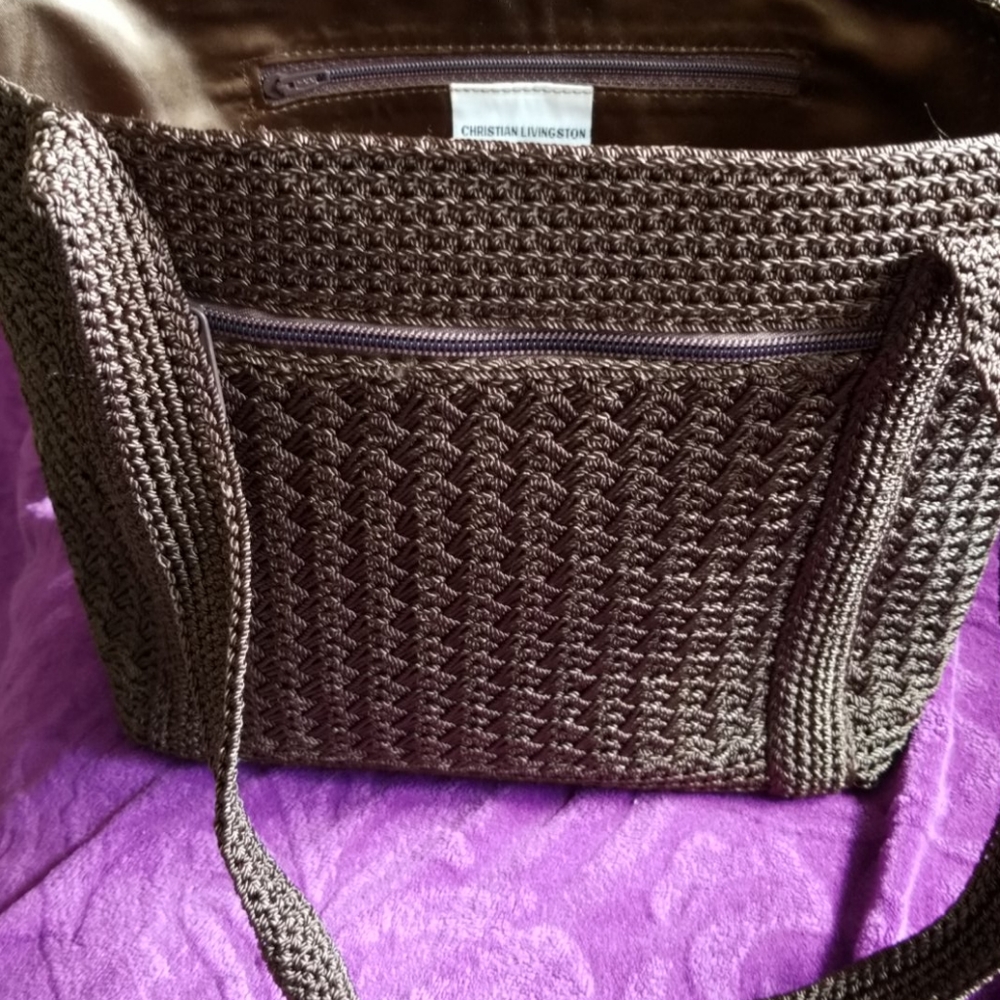 Square bottom crochet tote